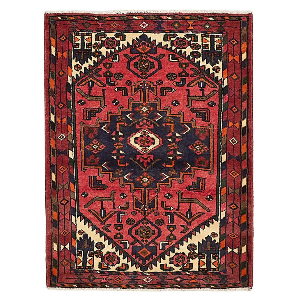ECARPETGALLERY Hand-knotted Andelz Red Wool Rug - 3'6 x 4'6