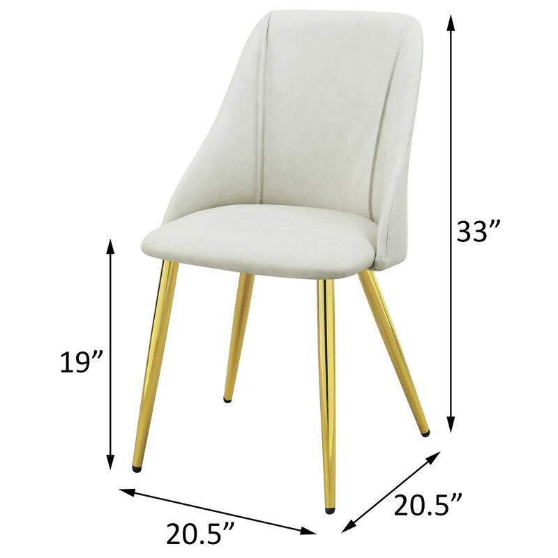 White and Gold Tight Back Side Chairs (Set of 2)
