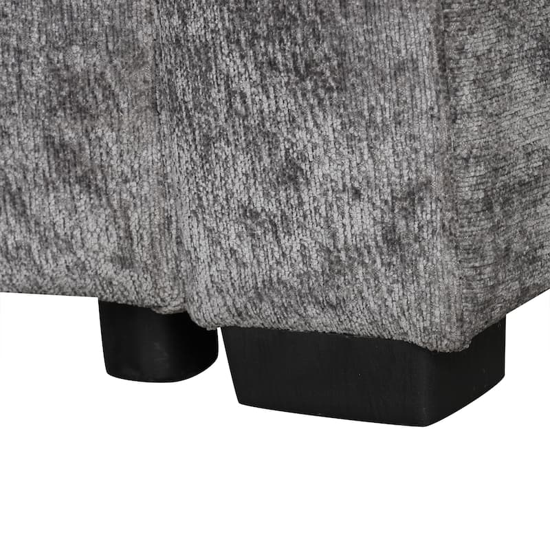 Sectional Sofa Pull-out Bed with Storage Ottoman and Charging Devices