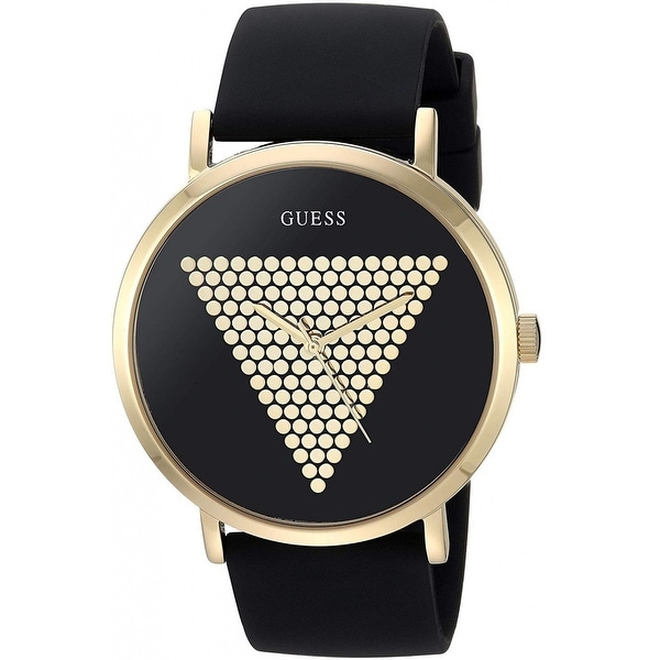 Guess Men's W1161G1 Imprint Gold-Tone Watch With Black Silicone Strap - 1 Size. Opens flyout.