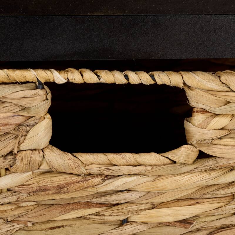 SAFAVIEH Hermine Distressed Black 4-Drawer Storage Side Table - 15" x 11.8" x 35.8" - 15"W x 12"D x 36"H