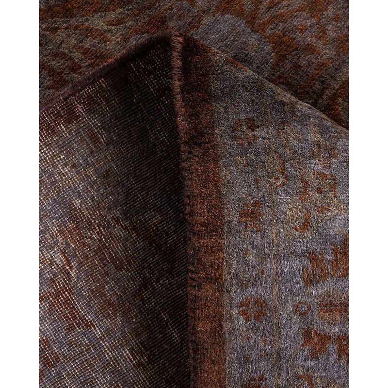Overton Hand Knotted Wool Vintage Inspired Modern Contemporary Overdyed Black Area Rug - 3' 3" x 5' 4"