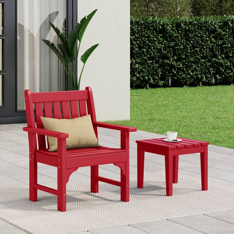 Laguna Outdoor Patio Garden Arm Chair Set with Side Table