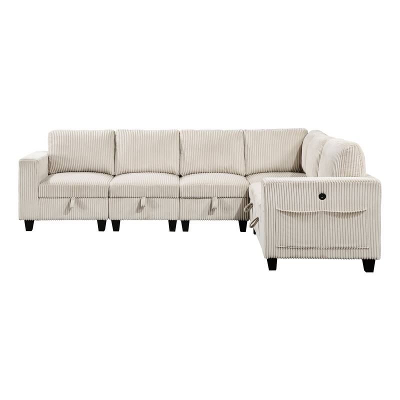 Kenlis 6-Piece Modular Sectional Sofa with Storage
