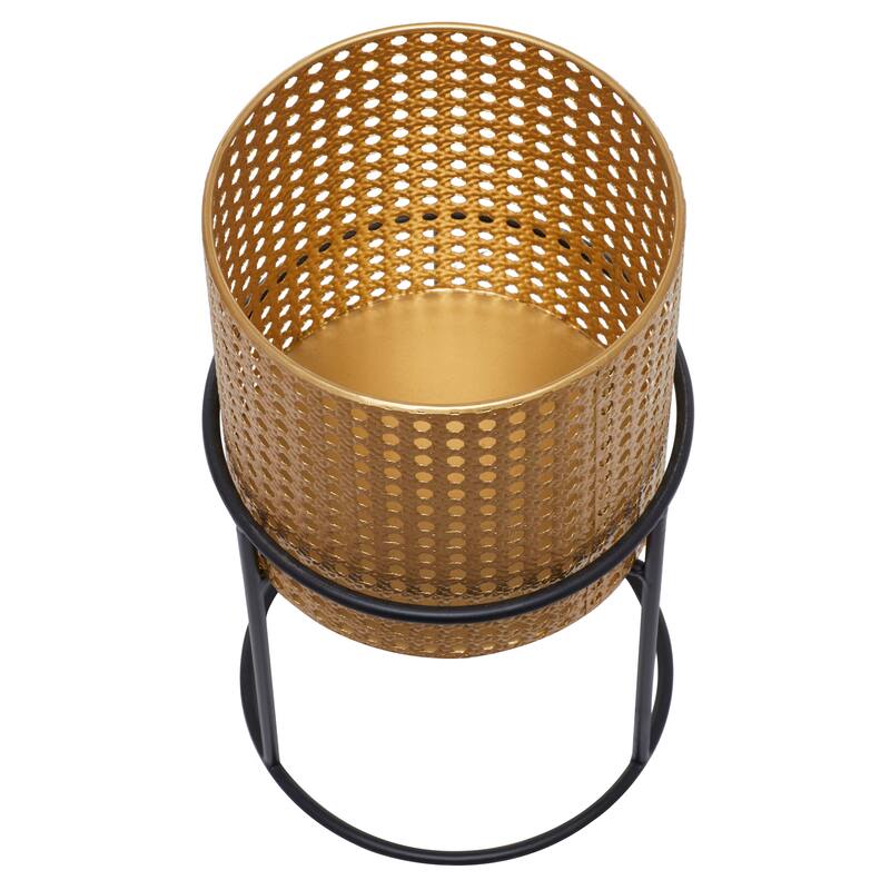 White Black or Gold Basket Style Glam Modern Planter Stands (Set of 3) - S/3 23", 19", 15"H