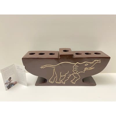 Hand-created Kwanzaa "Elephant" Candle Holder (Ghana)