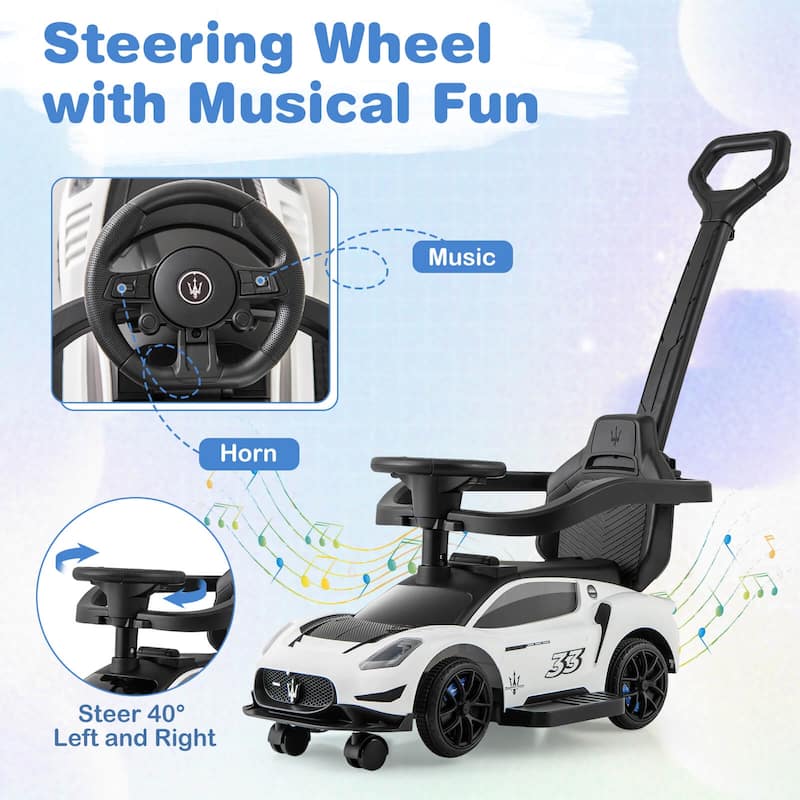 Costway 3-in-1 Ride on Push Car Maserati Licensed Foot to Floor Kids - See Details