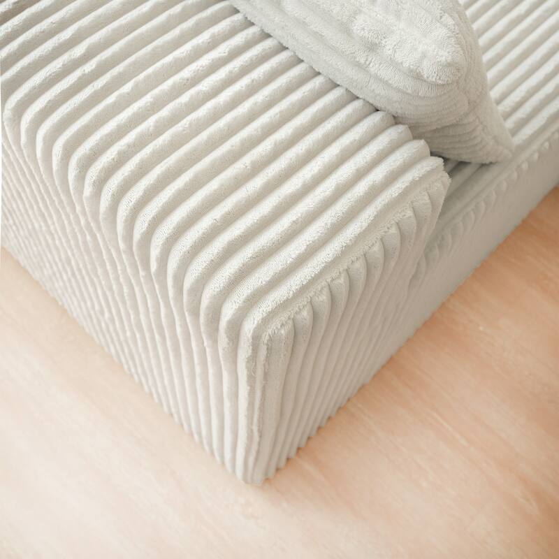 Freely Configurable Layout Modular Couch, U-shaped Sectional Sofa, Corduroy Full Compression Floor Standing Sofa with Pillows