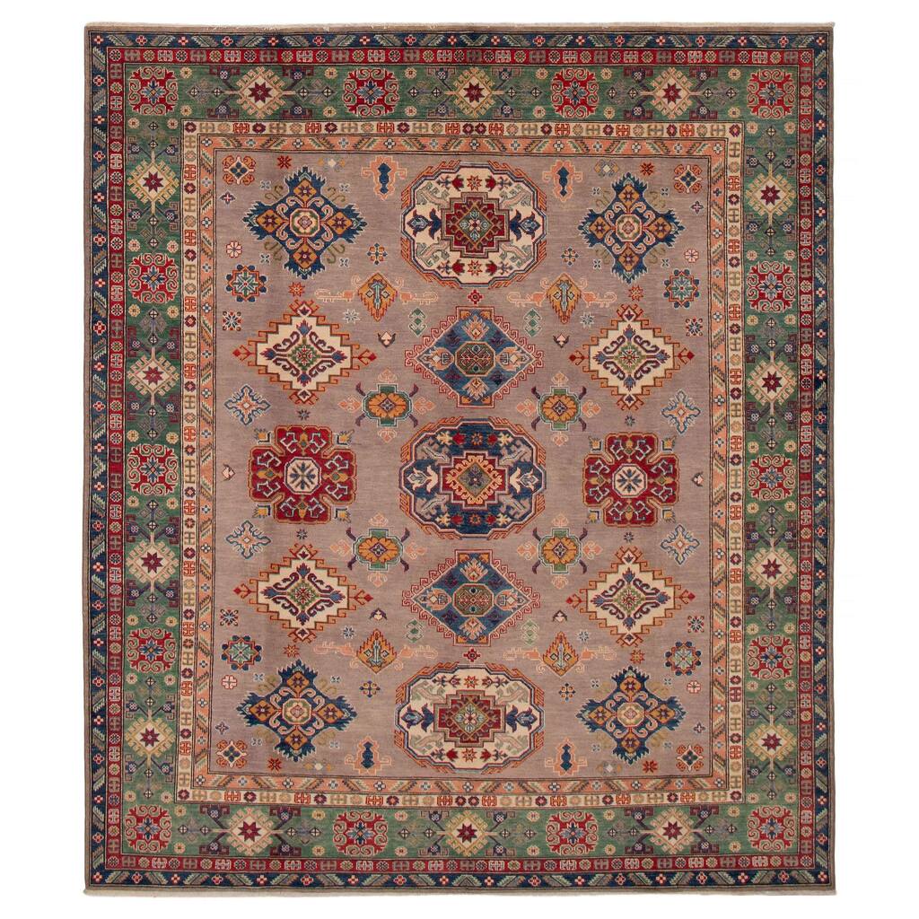 ECARPETGALLERY Hand-knotted Uzbek Ghazni Taupe Wool Rug - 8'0 x 9'5