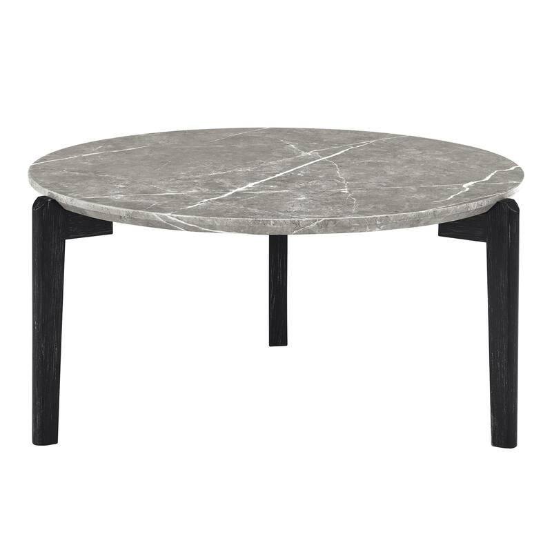 36" Modern Style Faux Marble Round Coffee Table