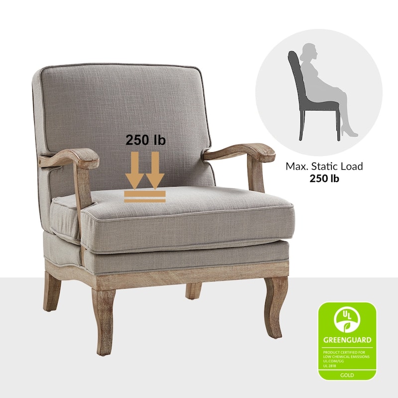 Rinaldo Farmhouse Polyester Armchair with Comfortable Backrest and Cushion by HULALA HOME