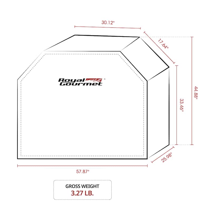 Royal Gourmet 58" Oxford Polyester Cover, Water Resistant, Black