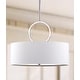 preview thumbnail 2 of 3, SAFAVIEH Lighting Debonair Adjustable 3-Light Chrome Drum Pendant Lamp - 18"x18"x16.75 - 52.75" - 18"x18"x16.75 - 52.75"