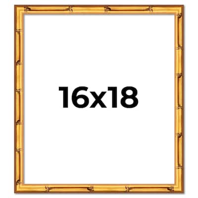 16x18 Frame Gold Bamboo Solid Wood Picture Frame | 1 Inch Moulding