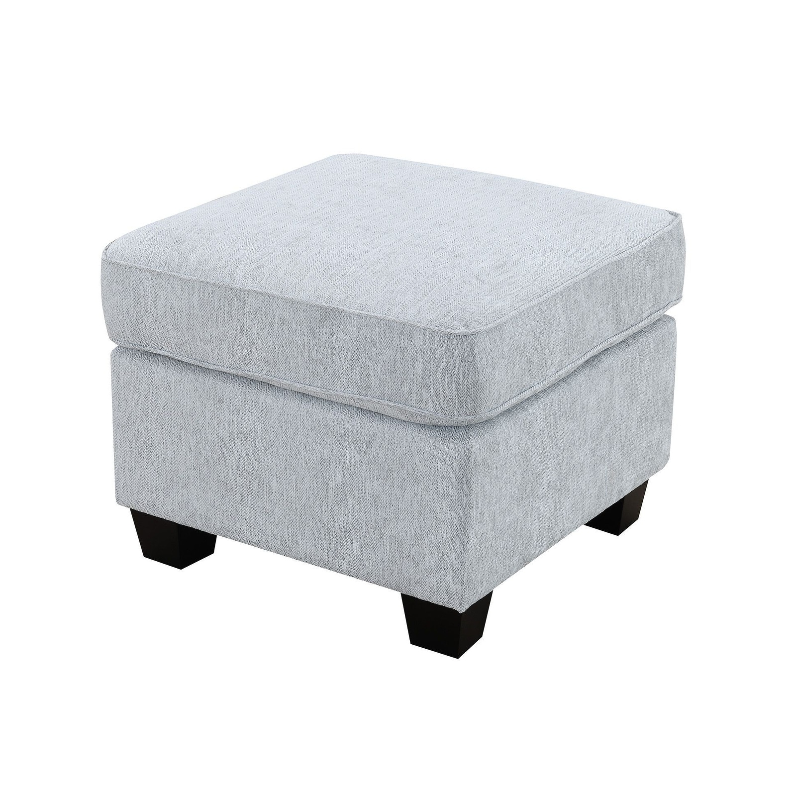 Ashbury 34" Ottoman, Soft Gray Chenille