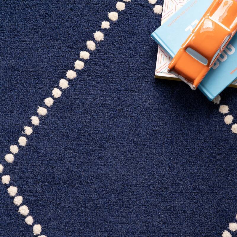 Nuloom Handmade Dotted Trellis Wool Kids Nursery Rug