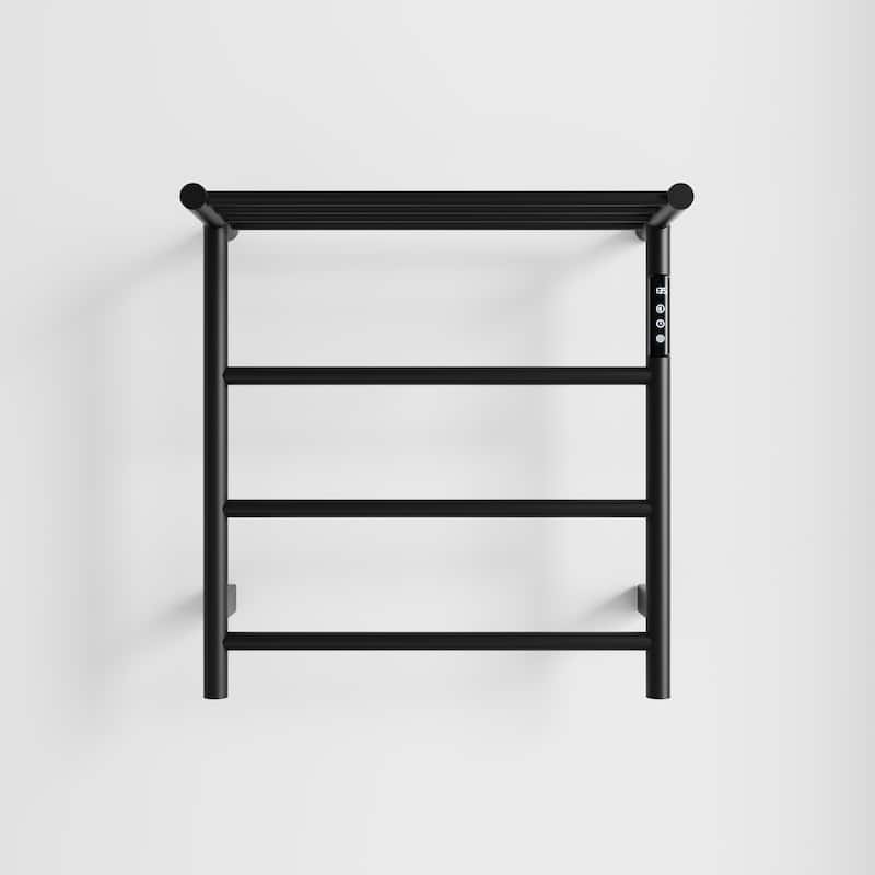 Wall Mounted Heated Towel Rack for Bathroom - Black
