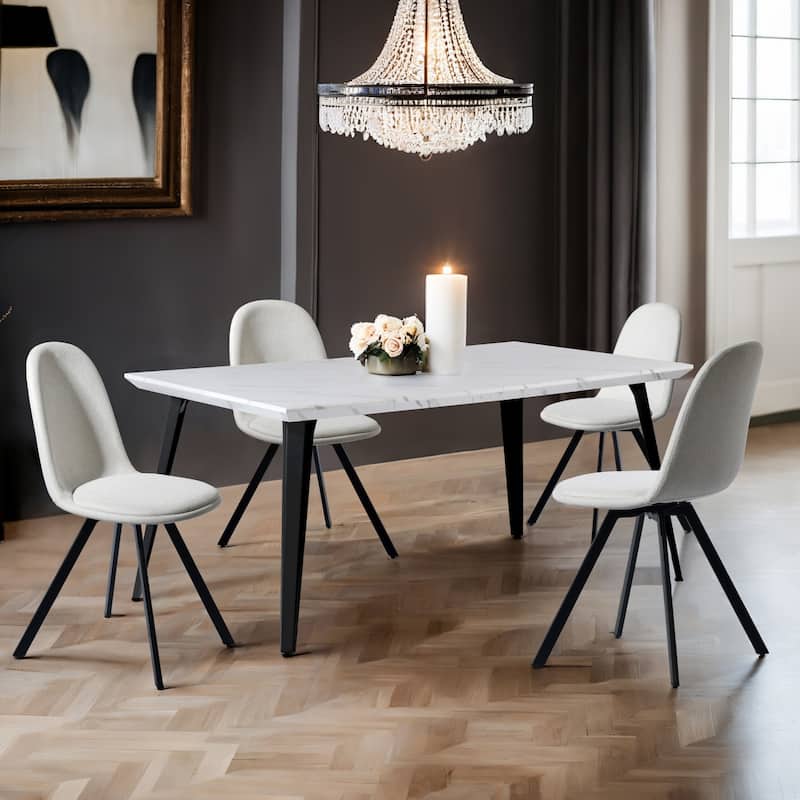 Homylin 63-Inch Rectangular Dining Table with Metal Legs, Modern Kitchen & Dining Room Table