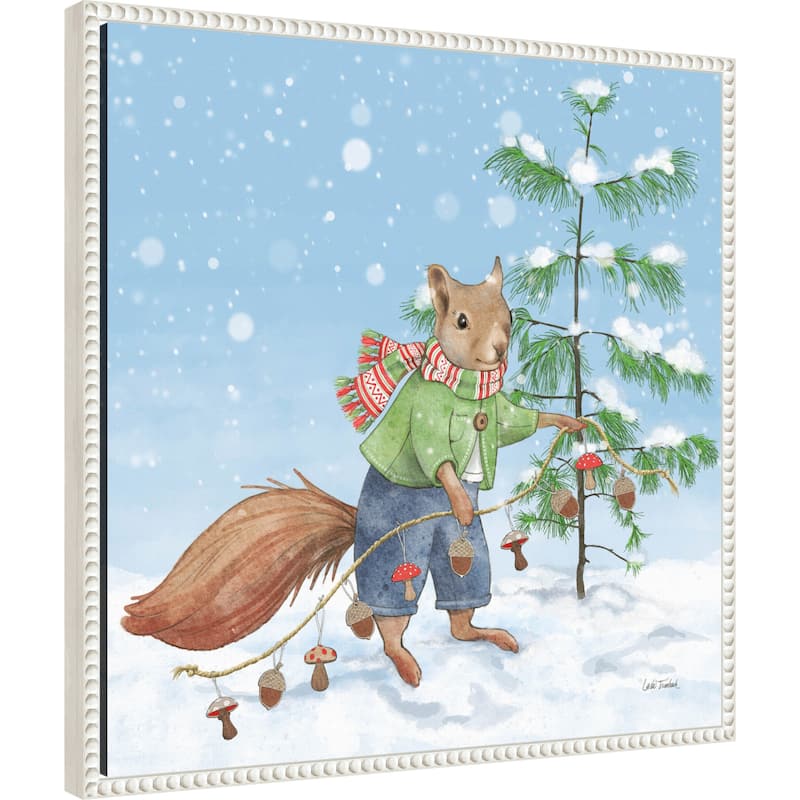 Festive Friends III by Leslie Trimbach (22 x 22 in.), Framed Canvas Wall Art Print - Sylvie Beaded White