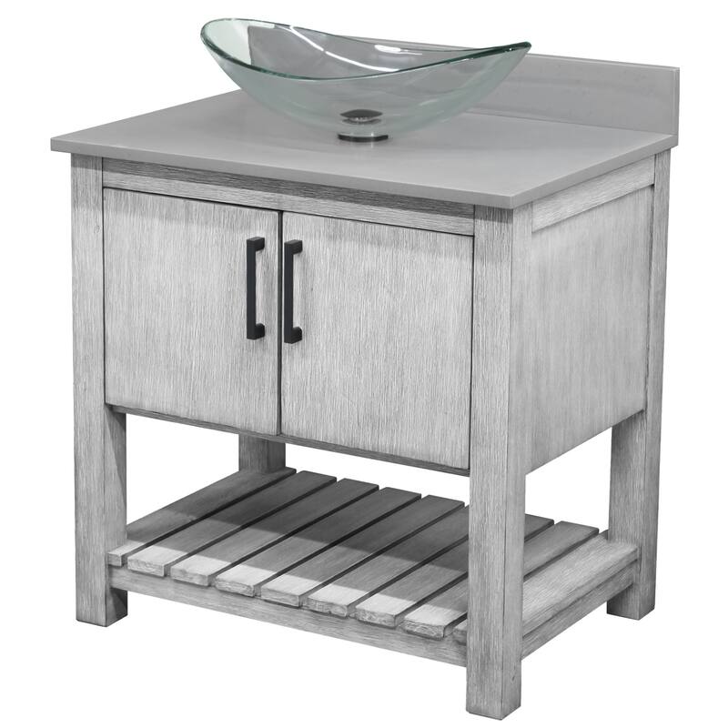 Miseno MV-30SG-NOBV-280-324C-MIR 30" Free Standing Single Basin Vanity