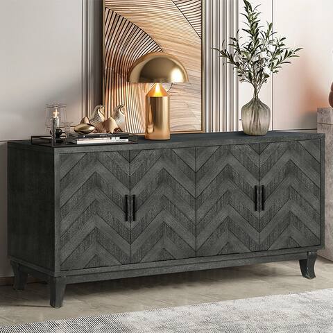 Storage Wooden Cabinet with 4 Doors