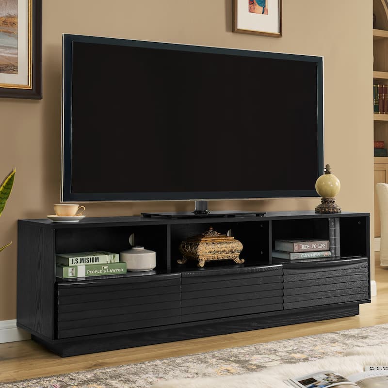 TV Stand Entertainment Cabinet Media Console with Outlet Holes