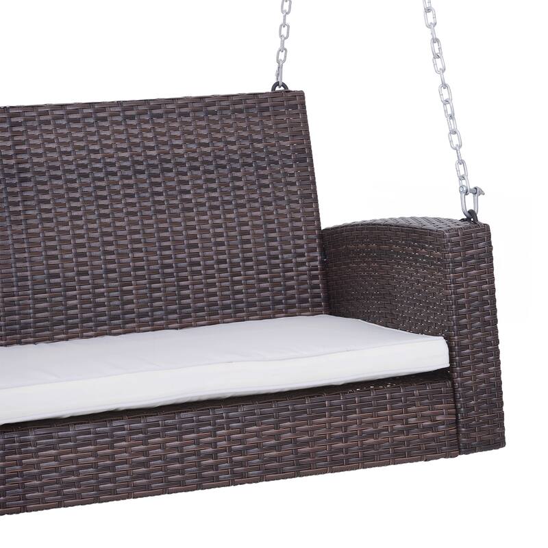 Outsunny 2 Person Wicker Hanging Swing Bench