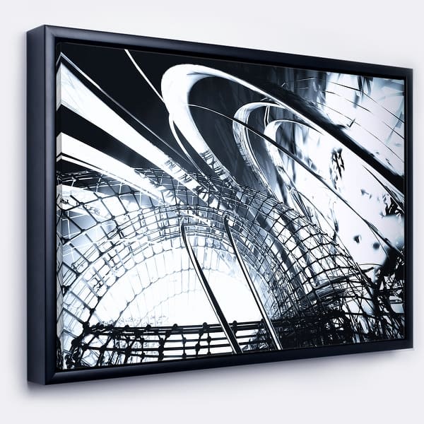 Shop Designart 3d Abstract Art Black Structural Abstract Framed