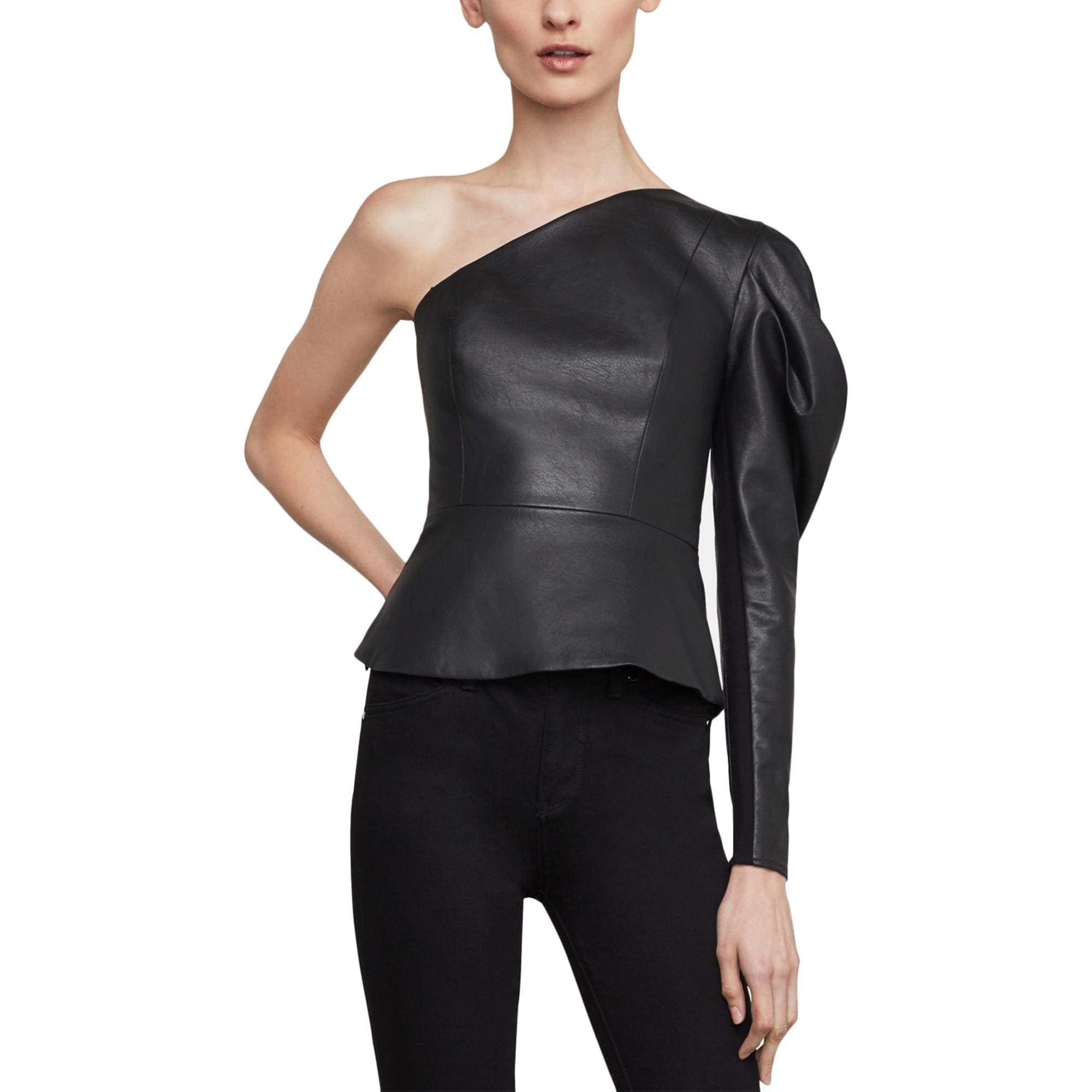 pleather peplum top