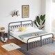 preview thumbnail 28 of 34, Industrial Metal Platform Bed Frame with Headboard Twin/Full/Queen/King Size Bed Black - King