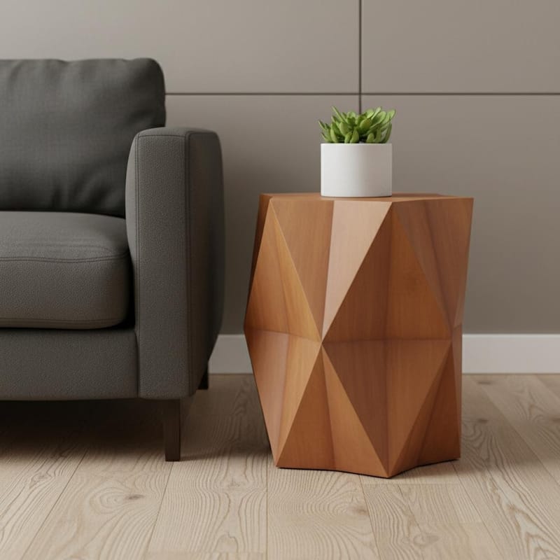 HomeRoots 24" Brown Solid Wood End Table