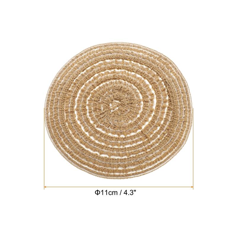 6pcs Round Braided Placemats Non-Slip Washable Round Table Mats - Tawny - 4.3"