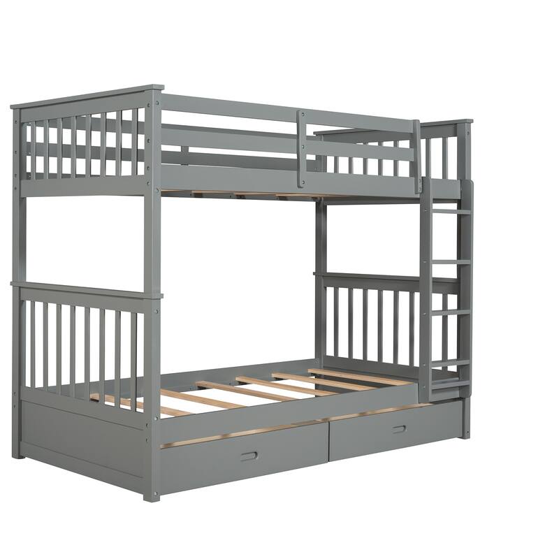 Twin-over-Twin Bunk Bed with Drawers