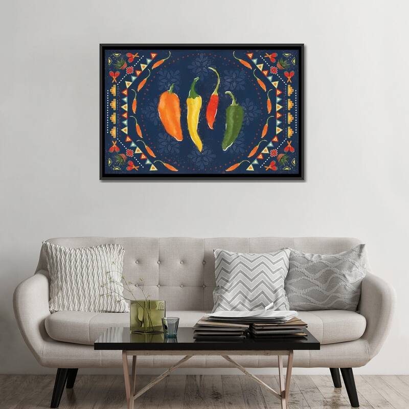iCanvas "Tex Mex Fiesta I Dark" by Veronique Charron Framed Canvas Print