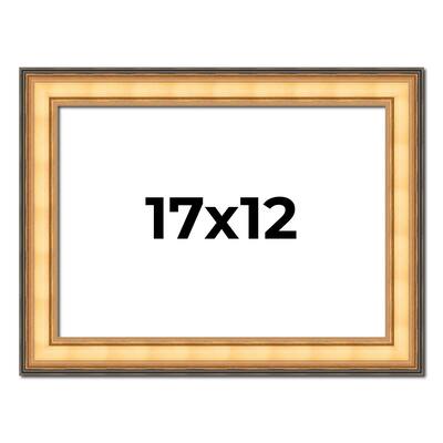 17x12 Frame Gold Plein Aire Solid Wood Picture Frame Width 2 Inches |