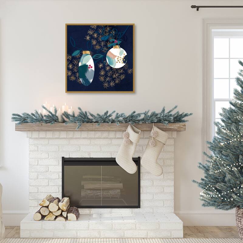 Crafty Blue Christmas I by Jennifer Paxton Parker Framed Canvas Wall Art Print