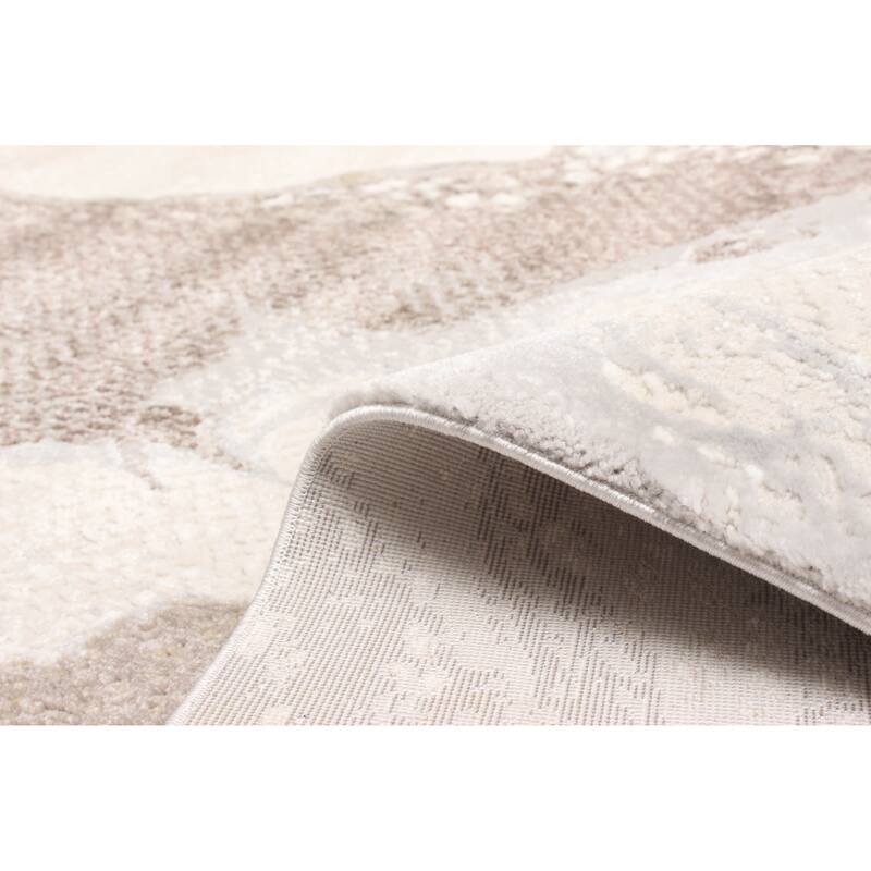 ECARPETGALLERY Machine Made Bloom Tan Area Rug