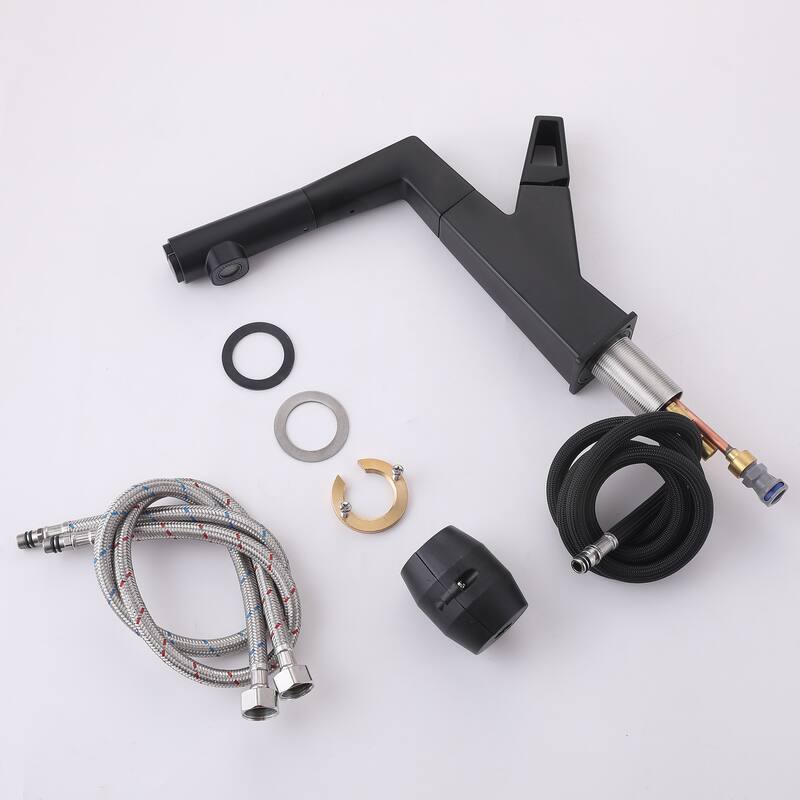 Single Handle Bathroom Faucet with Pull Out Sprayer Single Hole Bathroom Sink Faucets Modern Basin Vanity Taps