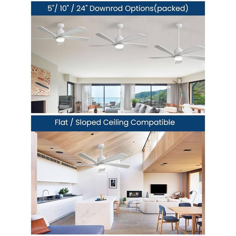 Modern Ceiling Fan With Light Smart Life APP Remote Control Timer For Alexa Google Bedroom Farmhouse