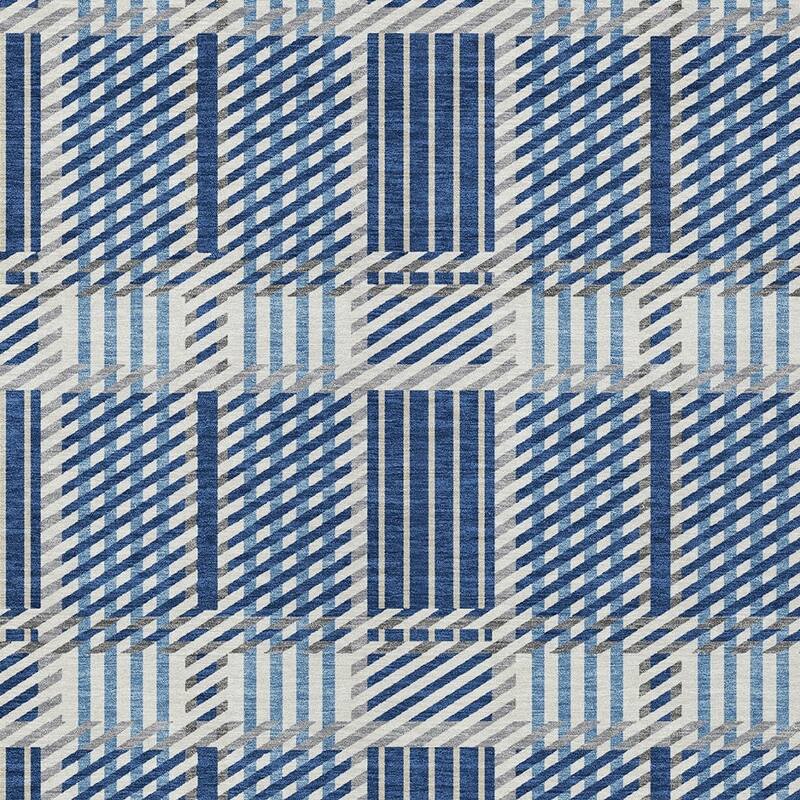 HomeRoots Plaid Transitional Rectangle Outdoor Rug