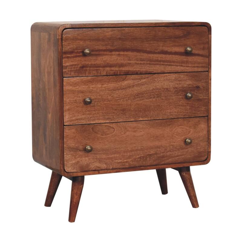 Artisan Furniture Solid Wood Curved Honey Caramel Chest