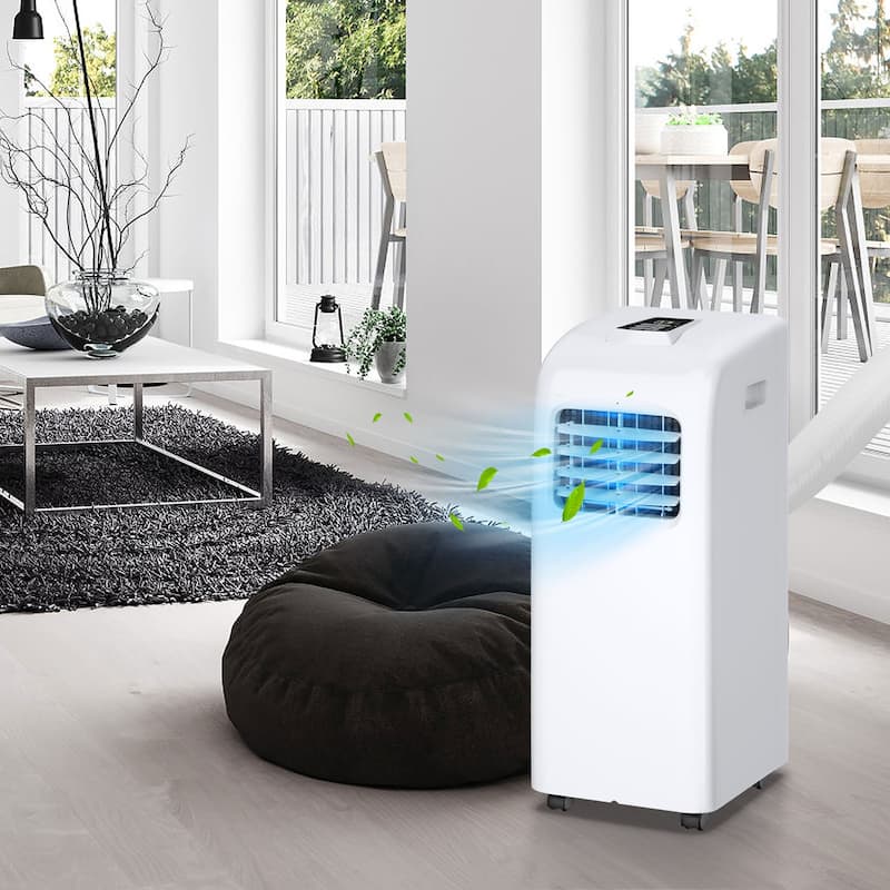 Costway Ashrae 8000 BTU Portable Air Conditioner & Dehumidifier - White--8000 BTU