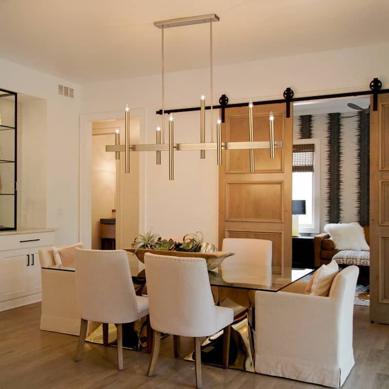 8-Light Modern Linear Candlestick Chandelier Kitchen Island Pendant Lighting