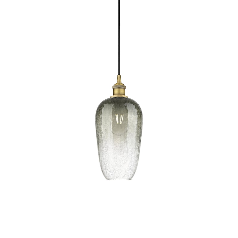 Innovations Lighting 616-1P-15-7 Brookhaven Flute Pendant Brookhaven - Brushed Brass / Slate