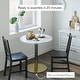 preview thumbnail 8 of 13, Nathan James Lucy White Faux Marble Table Top Black Base Dining Table