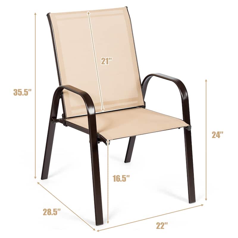 Costway 4PCS Patio Chairs Garden Deck Yard with Armrest - See Details