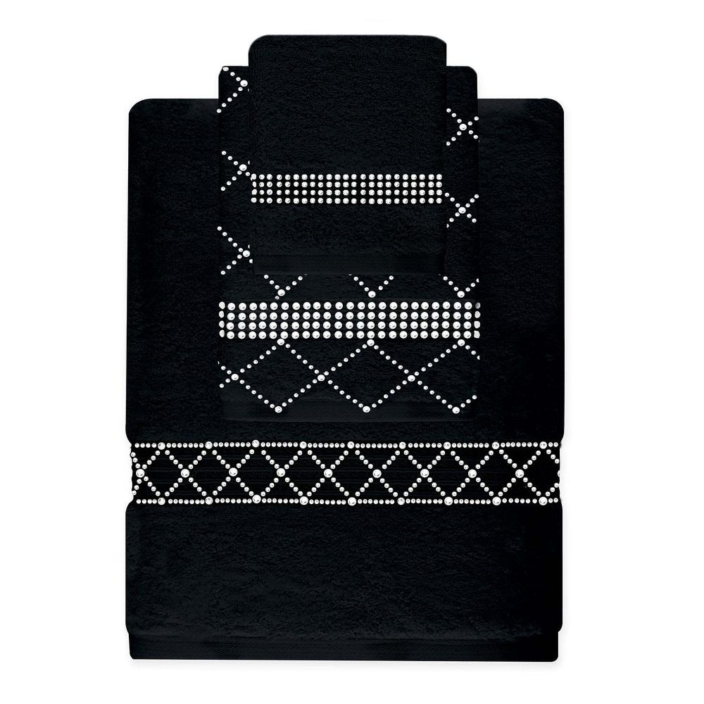 Black sparkle hand towels deals