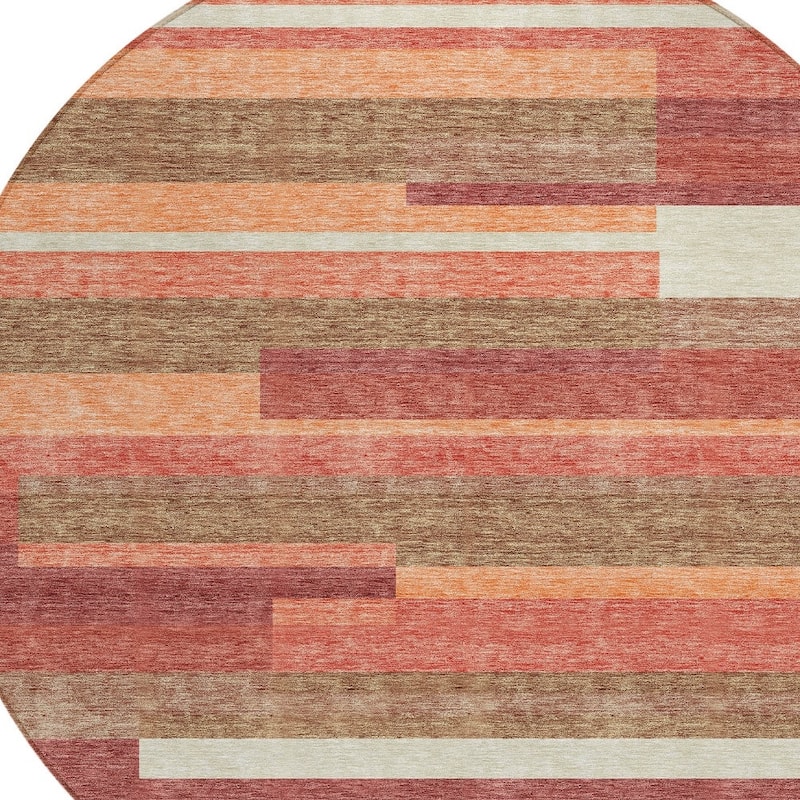 HomeRoots Striped Transitional Rectangle Outdoor Rug