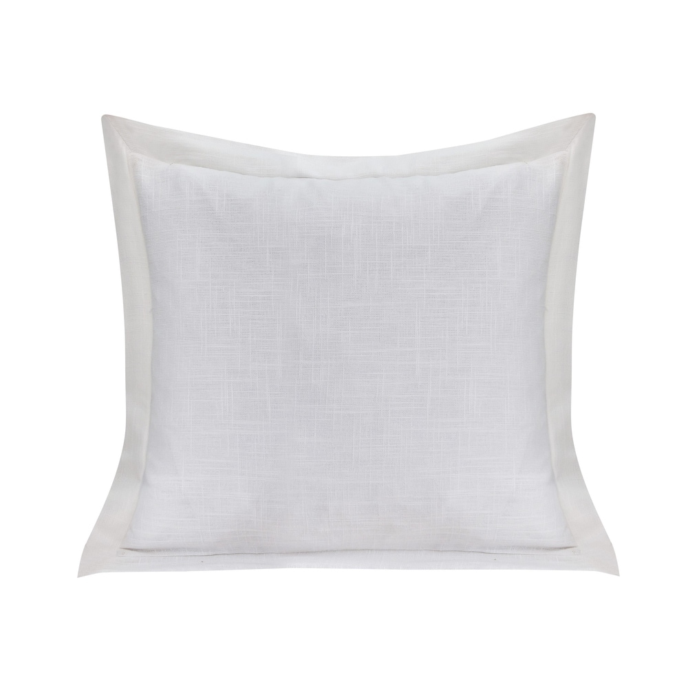 HiEnd Accents Luna Single Flanged Washed Linen Pillow, 20"x20"