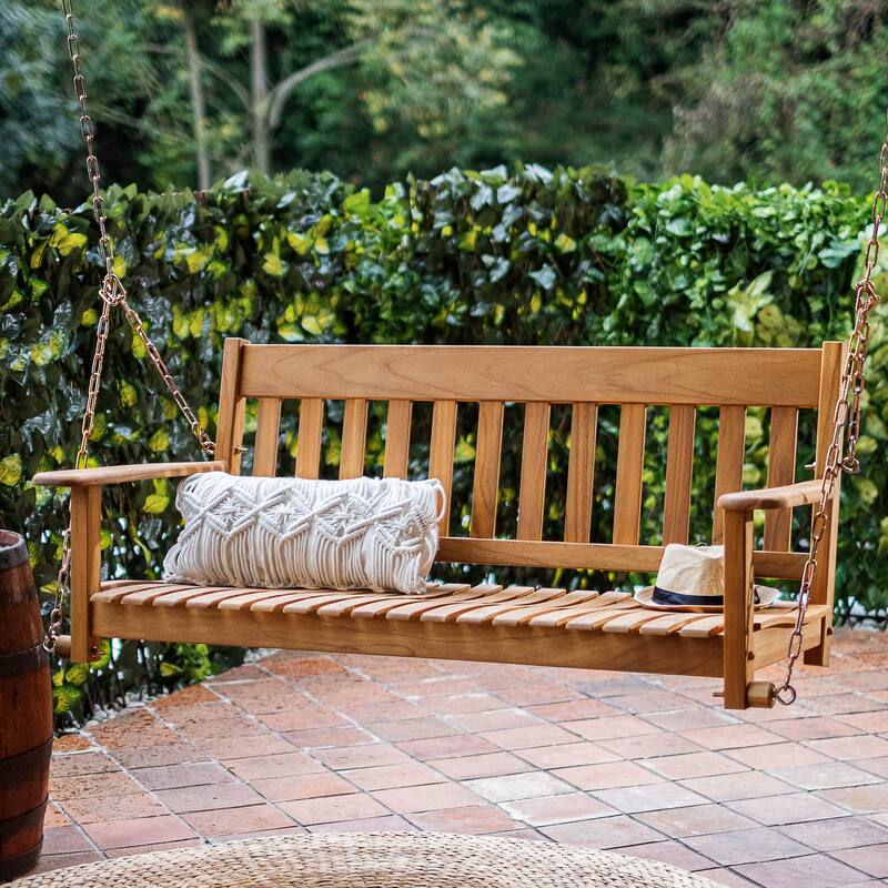 Cambridge Casual Alston Traditional Mahogany Wood Porch Swing